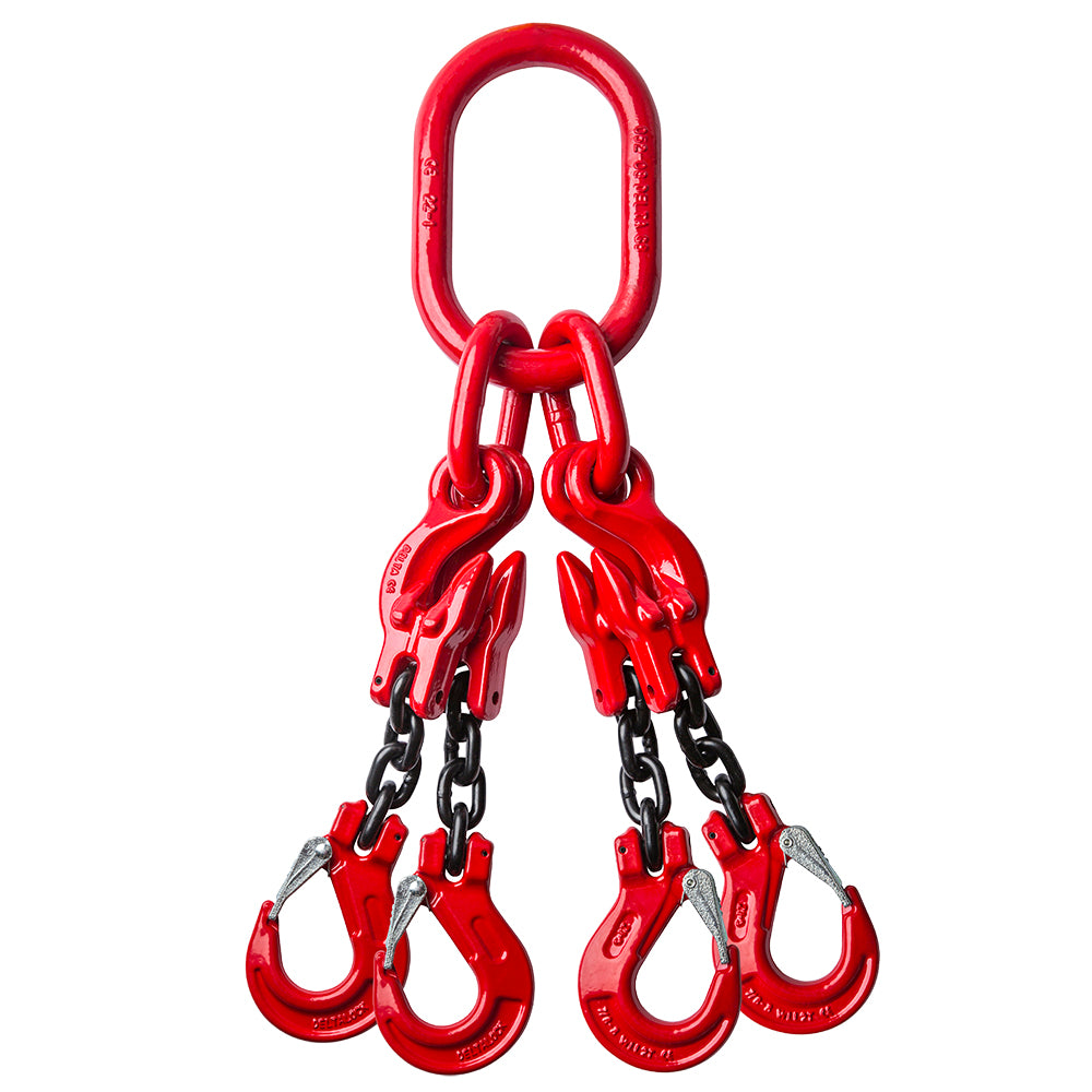 4-sprong met klephaken en inkorthaken 2.35 ton x 6mm GRADE 80